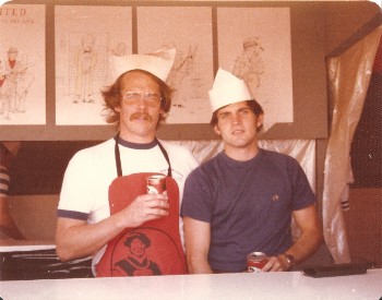 Paul Piusz and Dennis Warriner running the German American Fest Stand Berlin 1977